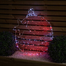 Samuel Alexander 52Cm X 42Cm Light Up Christmas Ball Dewdrop Silhouette With Twinkling Red And White Leds - thumbnail 3
