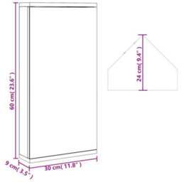 Berkfield Corner Bathroom Mirror Cabinet Black 30X24X60 Cm - thumbnail 9