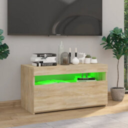 Walplus Tv Cabinet With Led Lights Sonoma Oak 75X35X40 Cm - thumbnail 5