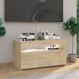 Walplus Tv Cabinet With Led Lights Sonoma Oak 75X35X40 Cm - thumbnail 4
