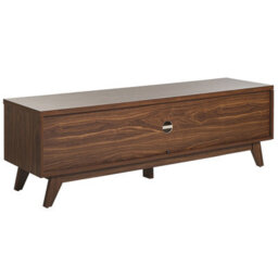 Beliani Sablon Wide Tv Stand Dark Brown - Retro Entertainment Unit With Cable Management And Concealed Storage - thumbnail 6