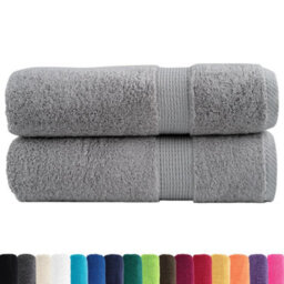 Berkfield Durable Premium Bath Towels Solund 2Pcs Grey 100X150Cm 600Gsm