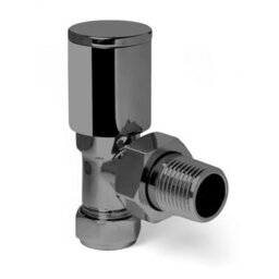 Plum&clay Pair Of Round Gun Grey Angled Radiator Valves - thumbnail 2