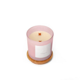 Aroma Naturals Frosted Decadence Glass Candle - Pink Cherry & Vanilla Scent - thumbnail 3