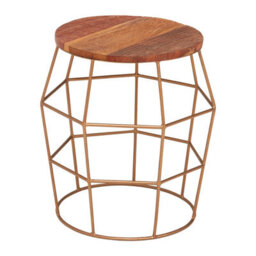 Orsina Distinctive Rounded Side Table For Sitting Areas, Elegant Wooden Top Bedside Table, Small Lounge Side Table - thumbnail 2