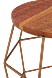 Orsina Distinctive Rounded Side Table For Sitting Areas, Elegant Wooden Top Bedside Table, Small Lounge Side Table - thumbnail 5