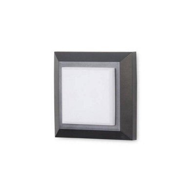 Luminosa Lighting Luminosa Grove Led Outdoor Square Wall Light Black, Grey Ip65