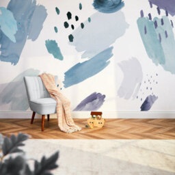I Love Wallpaper Painters Palette Mural In Blue And Teal - thumbnail 2