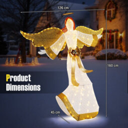Gainoom 5.2 Ft Lighted Angel Light Up Christmas Decoration With Halo & Bow - thumbnail 9