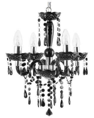 Wyld And Coco Black Crystal Chandelier 4-Light Glam, Candle-Style Lamps, W50 X D50 X H135Cm - image 1