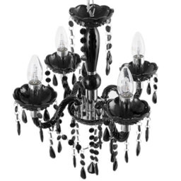Wyld And Coco Black Crystal Chandelier 4-Light Glam, Candle-Style Lamps, W50 X D50 X H135Cm - thumbnail 4