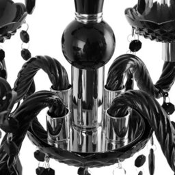 Wyld And Coco Black Crystal Chandelier 4-Light Glam, Candle-Style Lamps, W50 X D50 X H135Cm - thumbnail 7