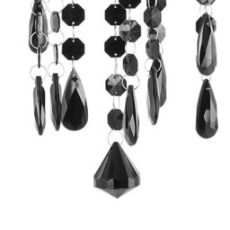 Wyld And Coco Black Crystal Chandelier 4-Light Glam, Candle-Style Lamps, W50 X D50 X H135Cm - thumbnail 6
