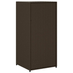 Walplus Garden Storage Cabinet Brown 55X55X111 Cm Poly Rattan - thumbnail 9
