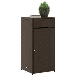 Walplus Garden Storage Cabinet Brown 55X55X111 Cm Poly Rattan - thumbnail 4