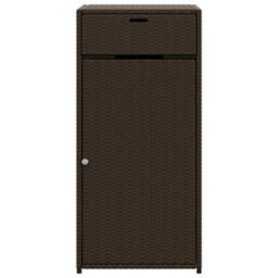 Walplus Garden Storage Cabinet Brown 55X55X111 Cm Poly Rattan - thumbnail 7