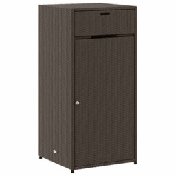 Walplus Garden Storage Cabinet Brown 55X55X111 Cm Poly Rattan - thumbnail 2
