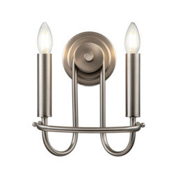 Luminosa Lighting Luminosa Capitol Hill 2 Light Candle Wall Lamp, Brushed Nickel - thumbnail 1