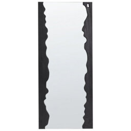 Beliani Wall Mirror Saullcet 75 Cm 175 Cm Paulownia Wood Black - thumbnail 1