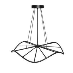 CGC Lighting Cgc Paraplu 1 Wave 90Cm Matt Black Led Ceiling Pendant Light Chandelier - thumbnail 5