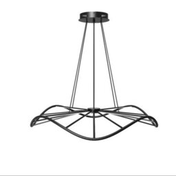 CGC Lighting Cgc Paraplu 1 Wave 90Cm Matt Black Led Ceiling Pendant Light Chandelier - thumbnail 7