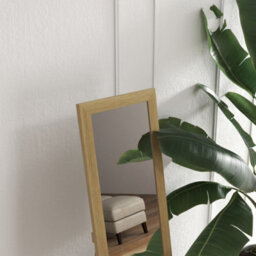 Homcom Full Length Mirror Farmhouse Wall Mirror Hanging Freestanding Natural - thumbnail 8
