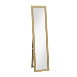 Homcom Full Length Mirror Farmhouse Wall Mirror Hanging Freestanding Natural - thumbnail 2