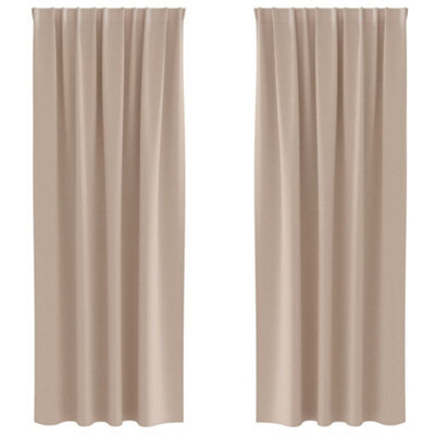 Berkfield Modern Curtains With Curtains 2 Pcs Taupe 260 X 140 Cm Polyester - image 1