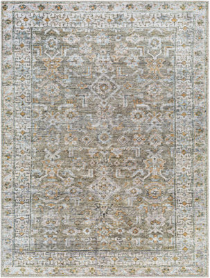 Livabliss Becki Owens Darling-Washable Brown Green Traditional Vintage Boho Living Dining Rug 200 X 275 Cm Easy Care, Non Shedding - image 1