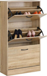 Celino Shoe Cabinet With 3 Drawers, Pull Down Mdf Wooden Shoe Storage Organizer Cupboard Shoes Rack Cabinet Freestanding Footwear - thumbnail 4