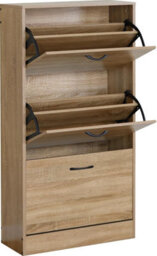 Celino Shoe Cabinet With 3 Drawers, Pull Down Mdf Wooden Shoe Storage Organizer Cupboard Shoes Rack Cabinet Freestanding Footwear - thumbnail 3