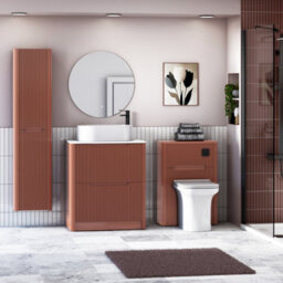 Royal Bathrooms Avenza 600mm Terracotta Clay Floor Standing Countertop Bathroom Vanity Unit 2 Drawer With Peak Basin - thumbnail 4