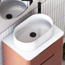 Royal Bathrooms Avenza 600mm Terracotta Clay Floor Standing Countertop Bathroom Vanity Unit 2 Drawer With Peak Basin - thumbnail 7
