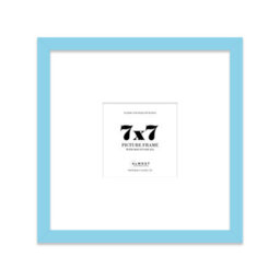 "7X7"" Light Blue Picture Frame - 7X7"" Square Frame With 4X4"" Mount For 7X7""/4X4"" Pictures Art Deco Style Room Decor, 1 Pack" - thumbnail 1