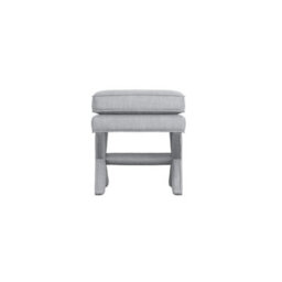 Wyld Haus Theodor Light Grey Linen Stool With X-Shape Cross Legs - thumbnail 4