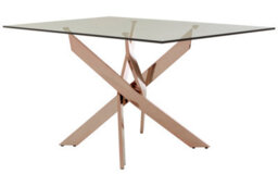 Orsina Luxurious Recatngular Rose Gold Dining Table, Durable And Stylish Kitchen Table, Sturdy Dining Room Table - thumbnail 2
