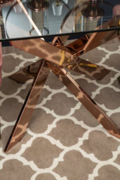 Orsina Luxurious Recatngular Rose Gold Dining Table, Durable And Stylish Kitchen Table, Sturdy Dining Room Table - thumbnail 3