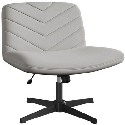 Light Grey Swivel Accent Chair Ergonomic Home Office Desk Chair - image 1