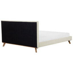 Beliani Bed Chenille Talence 180 X 200 Cm (Eu Super King) Light Beige - thumbnail 8