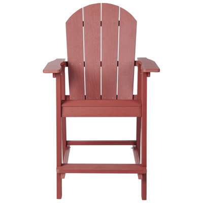 Wyld and Coco Garden Bar Chair, Red Weather-Resistant Faux-Wood, Ergonomic Outdoor Bar Seating 700-750 mm Compatible - image 1