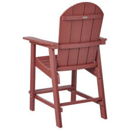 Wyld and Coco Garden Bar Chair, Red Weather-Resistant Faux-Wood, Ergonomic Outdoor Bar Seating 700-750 mm Compatible - thumbnail 4