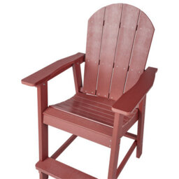 Wyld and Coco Garden Bar Chair, Red Weather-Resistant Faux-Wood, Ergonomic Outdoor Bar Seating 700-750 mm Compatible - thumbnail 5