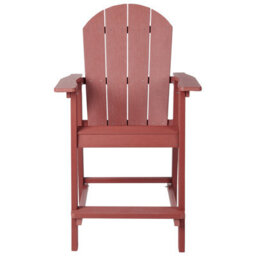 Wyld and Coco Garden Bar Chair, Red Weather-Resistant Faux-Wood, Ergonomic Outdoor Bar Seating 700-750 mm Compatible