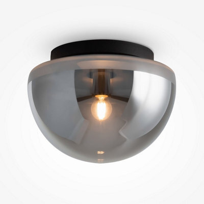 Luminosa Lighting Luminosa Glassy Modern Globe Ceiling Light Black 1Xe27 Smoky Shade - image 1