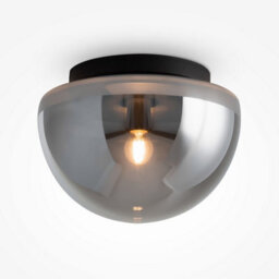 Luminosa Lighting Luminosa Glassy Modern Globe Ceiling Light Black 1Xe27 Smoky Shade - thumbnail 1