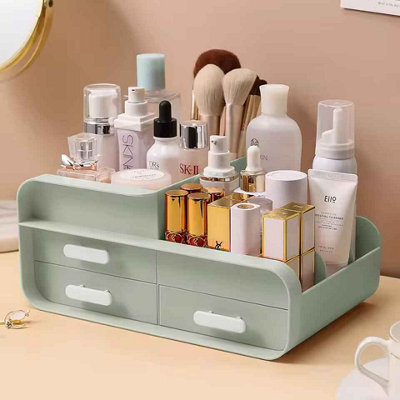 Multifunctional Plastic Desk Organizer With Drawers Green - image 1