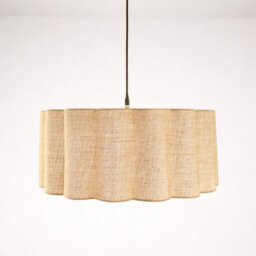 CGC Interiors Cgc Maria Scalloped Cream Linen Drum Lampshade Large 48Cm