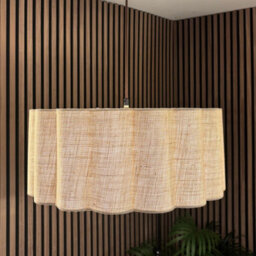 CGC Interiors Cgc Maria Scalloped Cream Linen Drum Lampshade Large 48Cm - thumbnail 6