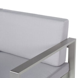 Beliani Garden Sofa 2 Seater Salerno Metal Light Grey - thumbnail 8