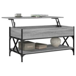 Berkfield Coffee Table Grey Sonoma 100X50X50 Cm Engineered Wood And Metal - thumbnail 4